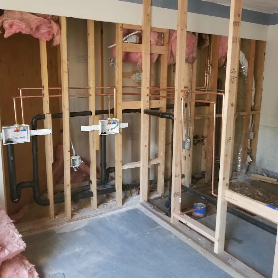 Copper pipe rough-in and plumbing installation in Franklin Lakes